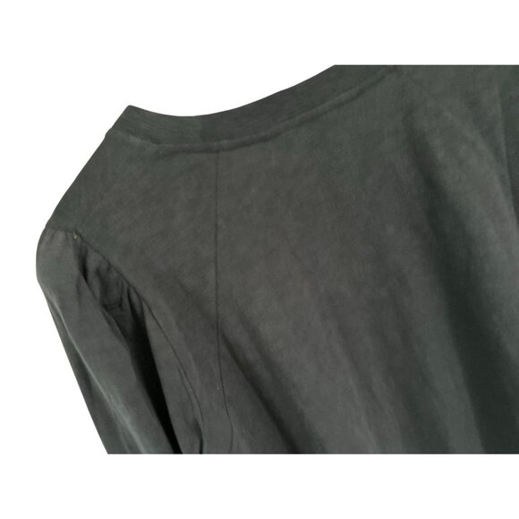 VERONICA BEARD Mason Baseball Tee Top Puff Sleeves Gray Brown Crewneck - Picture 9 of 11